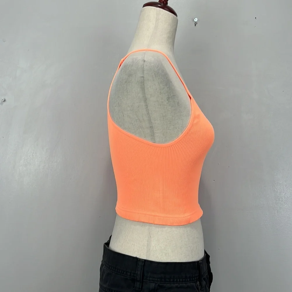 Free People Movement Neon Orange Cropped Top - Picture 3 of 6